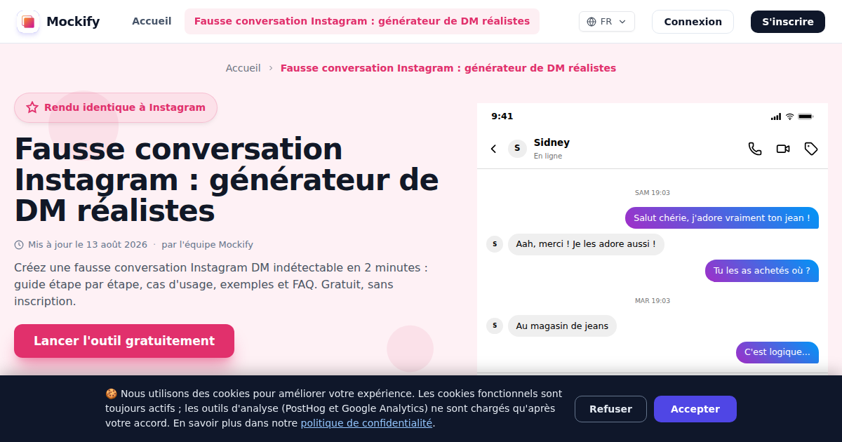 Exemple de capture d'écran réaliste générée avec Mockify