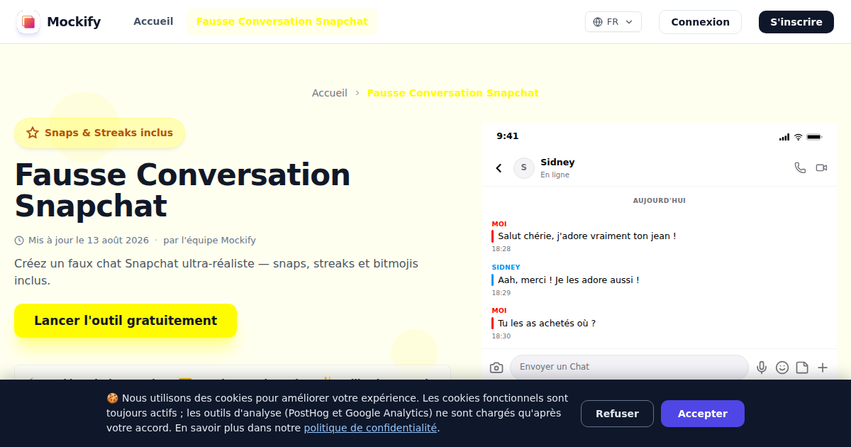 Exemple de capture d'écran réaliste générée avec Mockify