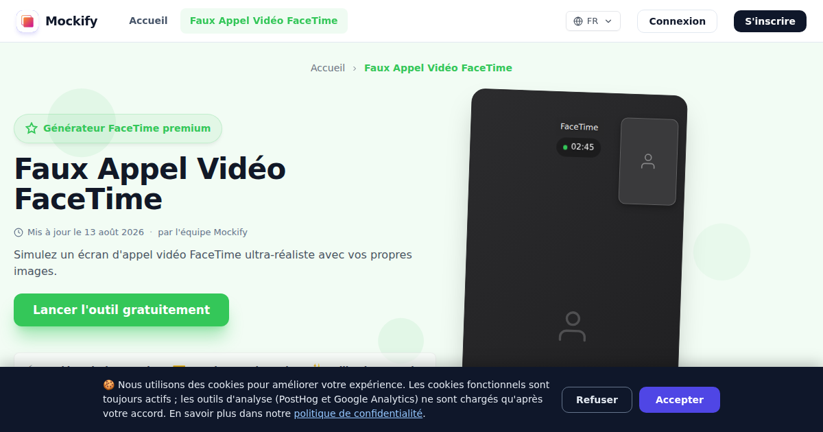 Exemple de capture d'écran réaliste générée avec Mockify