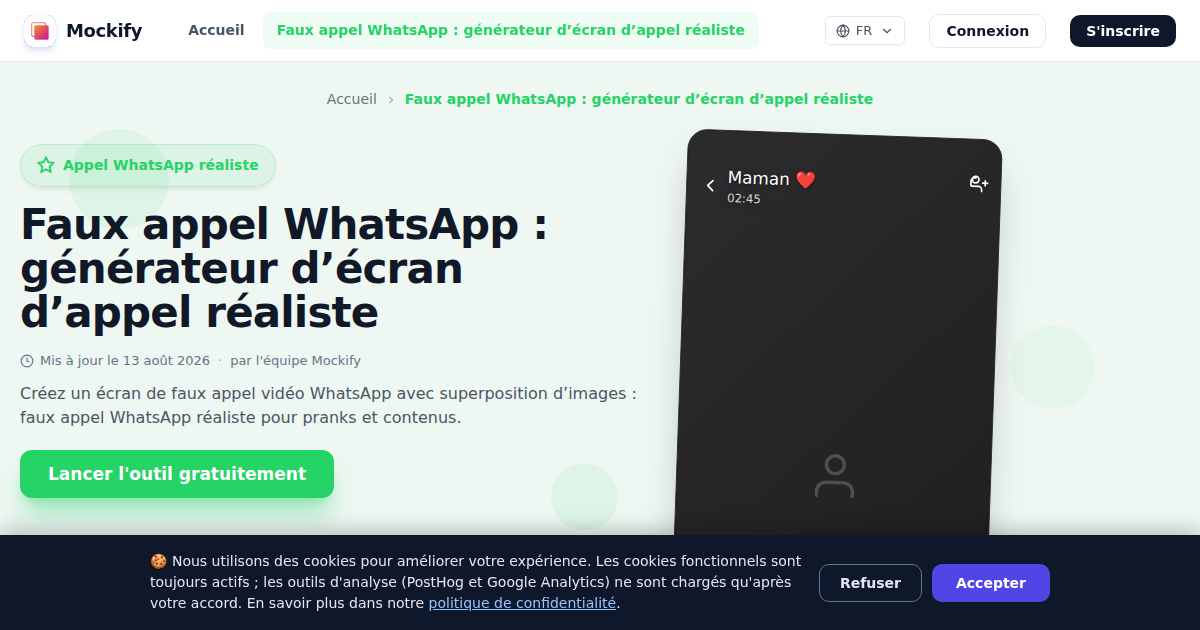Exemple de capture d'écran réaliste générée avec Mockify