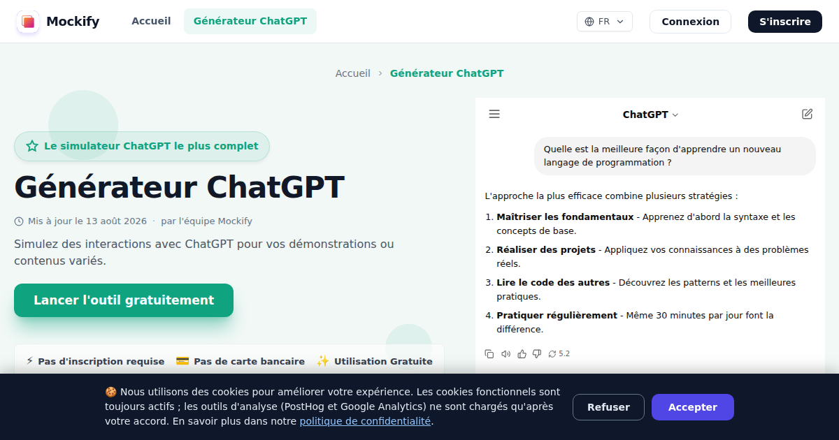 Exemple de capture d'écran réaliste générée avec Mockify