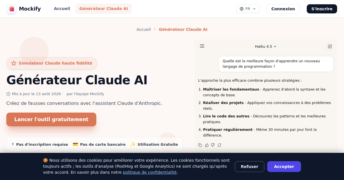 Exemple de capture d'écran réaliste générée avec Mockify