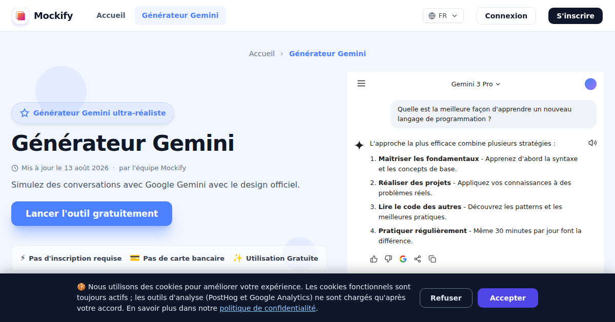 Exemple de capture d'écran réaliste générée avec Mockify