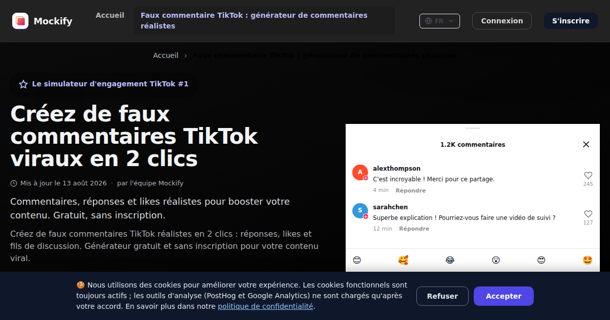 Exemple de capture d'écran réaliste générée avec Mockify