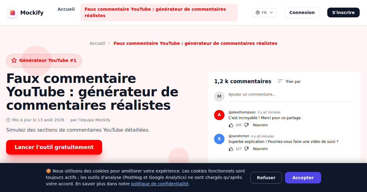 Exemple de capture d'écran réaliste générée avec Mockify