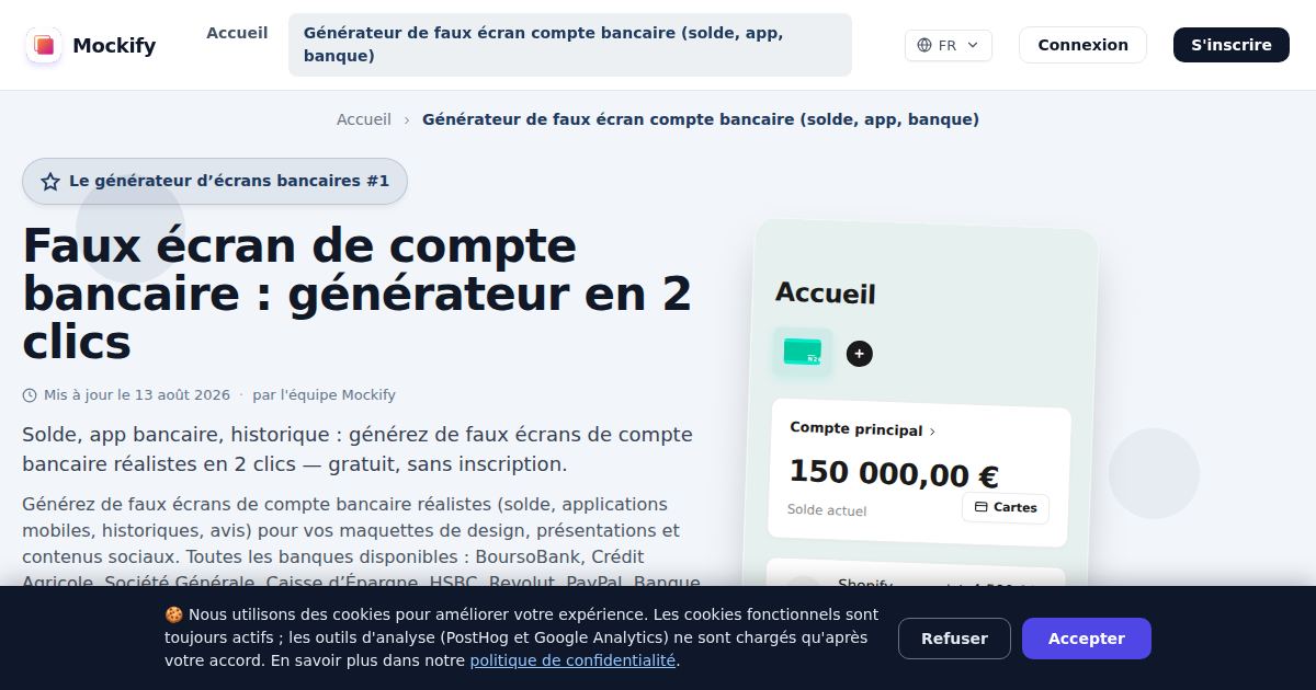 Exemple de capture d'écran réaliste générée avec Mockify