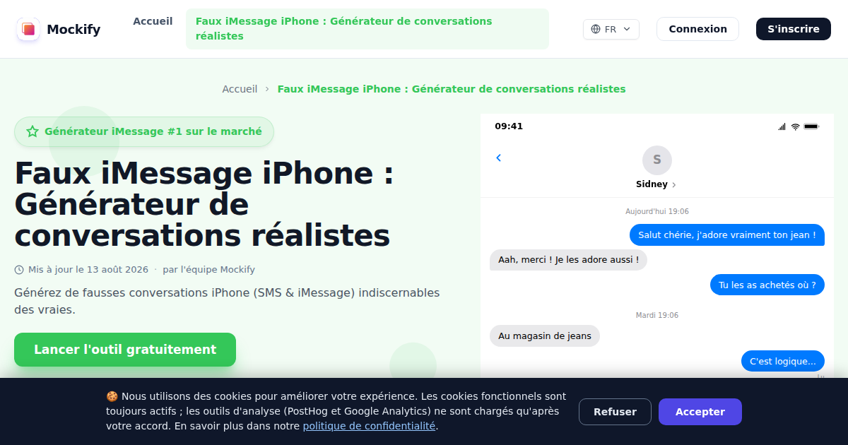Exemple de capture d'écran réaliste générée avec Mockify