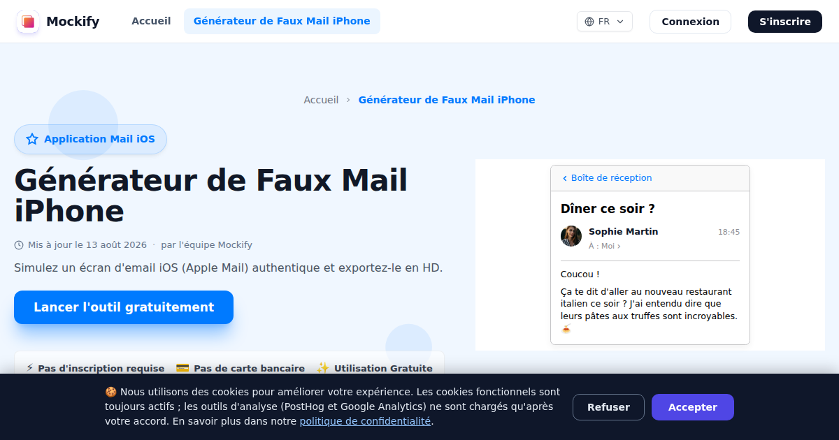 Exemple de capture d'écran réaliste générée avec Mockify