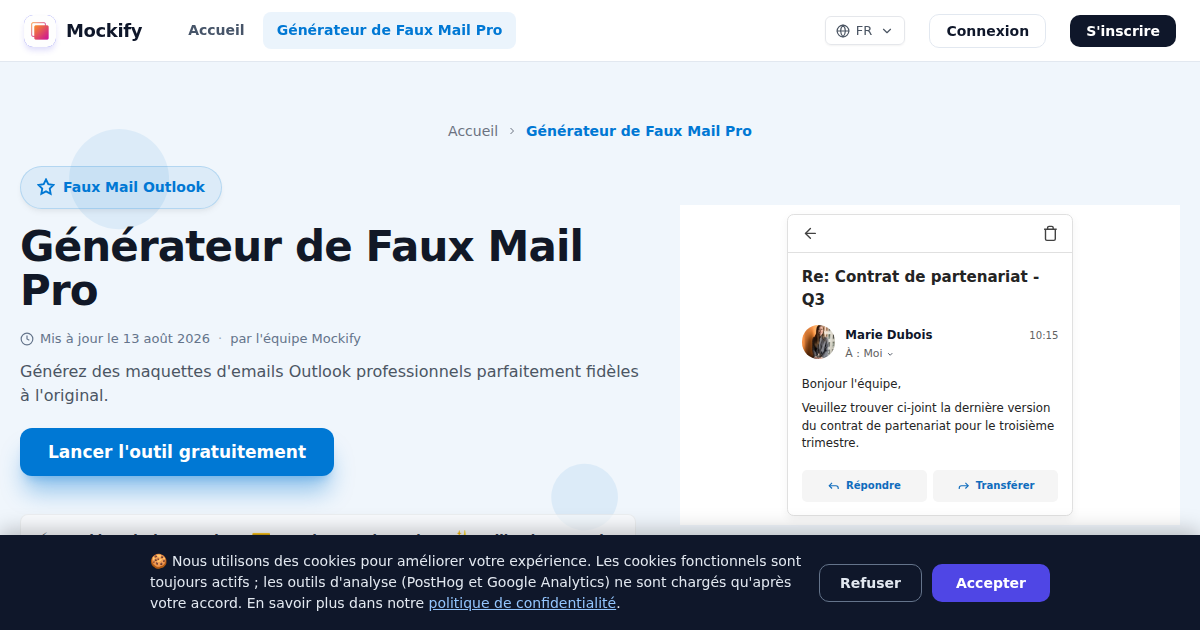 Exemple de capture d'écran réaliste générée avec Mockify