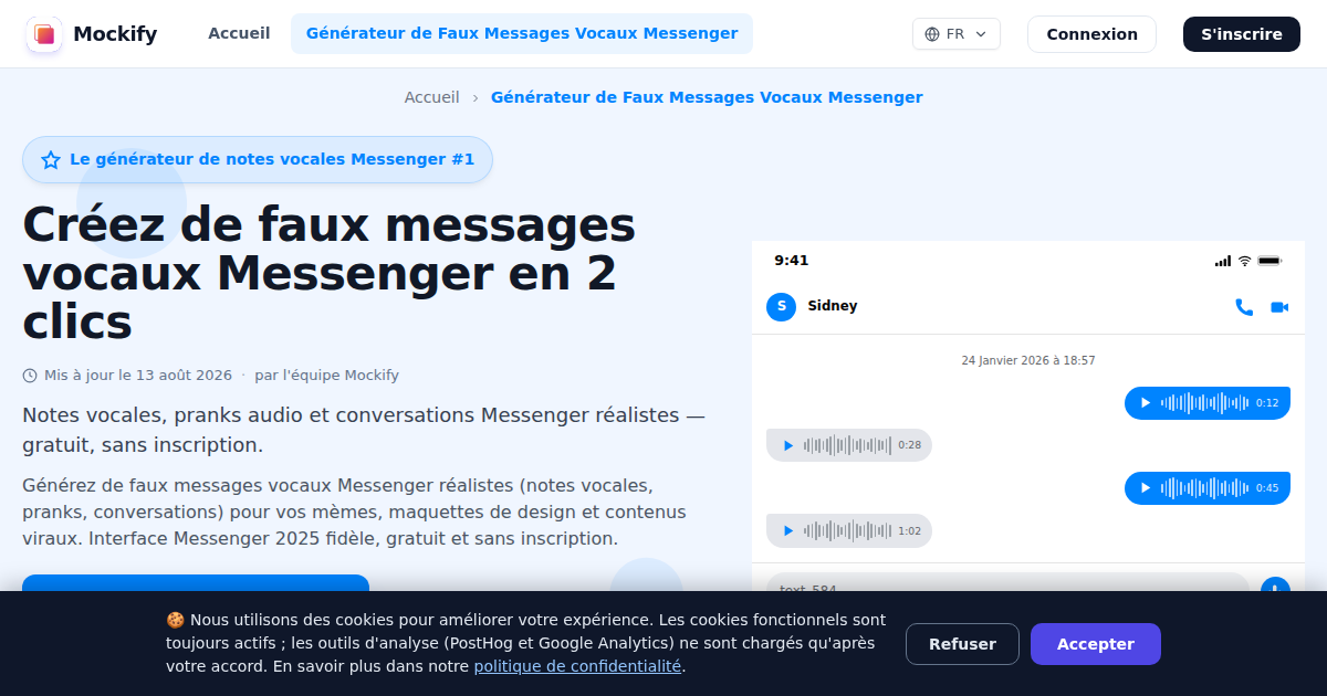 Exemple de capture d'écran réaliste générée avec Mockify