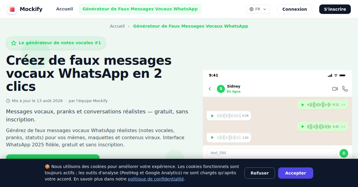 Exemple de capture d'écran réaliste générée avec Mockify