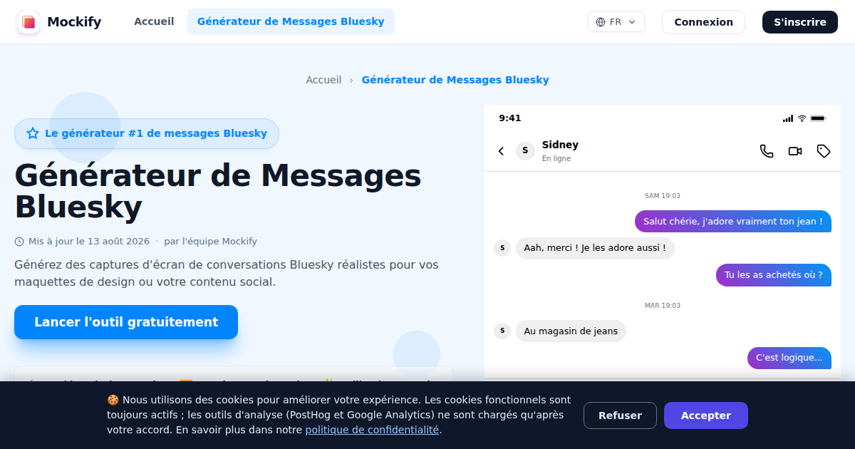 Exemple de capture d'écran réaliste générée avec Mockify