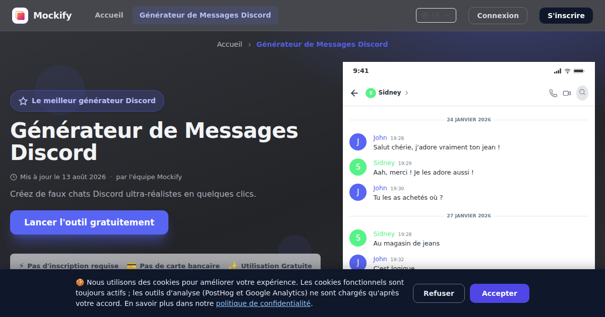 Exemple de capture d'écran réaliste générée avec Mockify