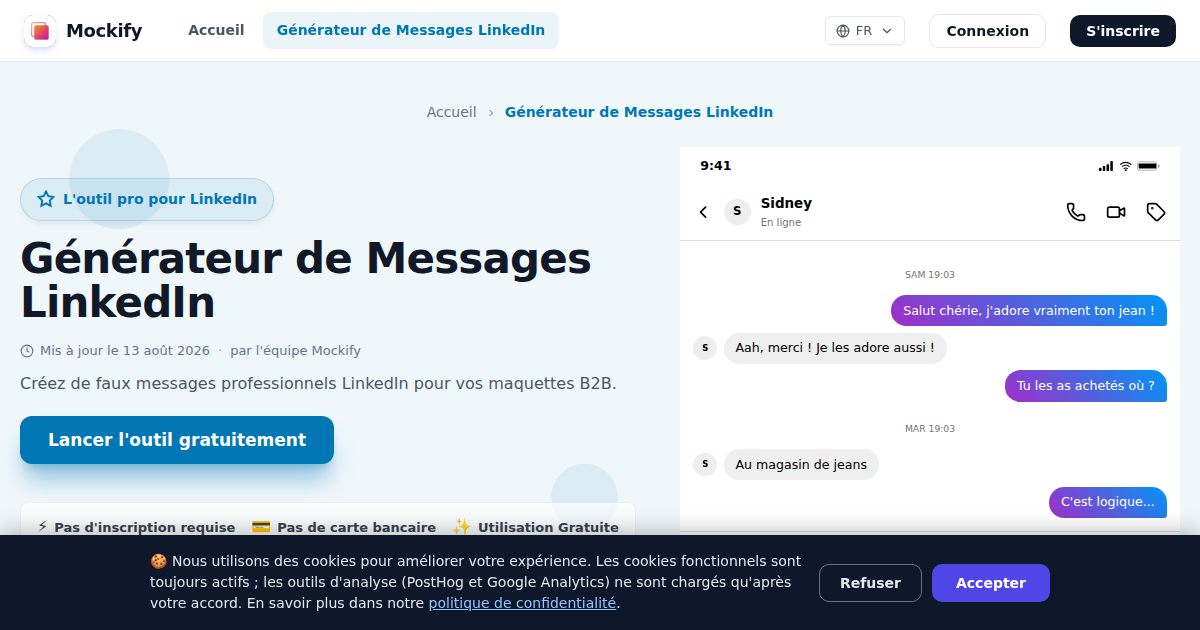 Exemple de capture d'écran réaliste générée avec Mockify