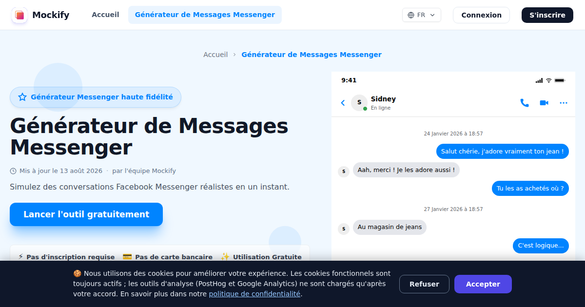 Exemple de capture d'écran réaliste générée avec Mockify