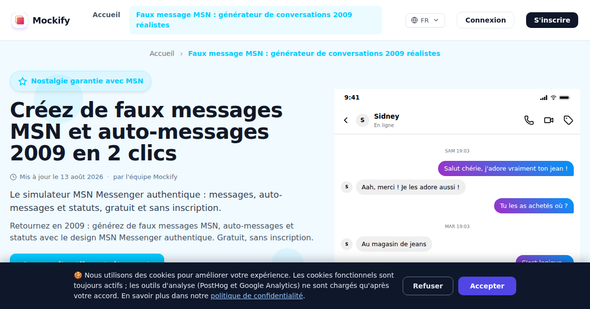 Exemple de capture d'écran réaliste générée avec Mockify