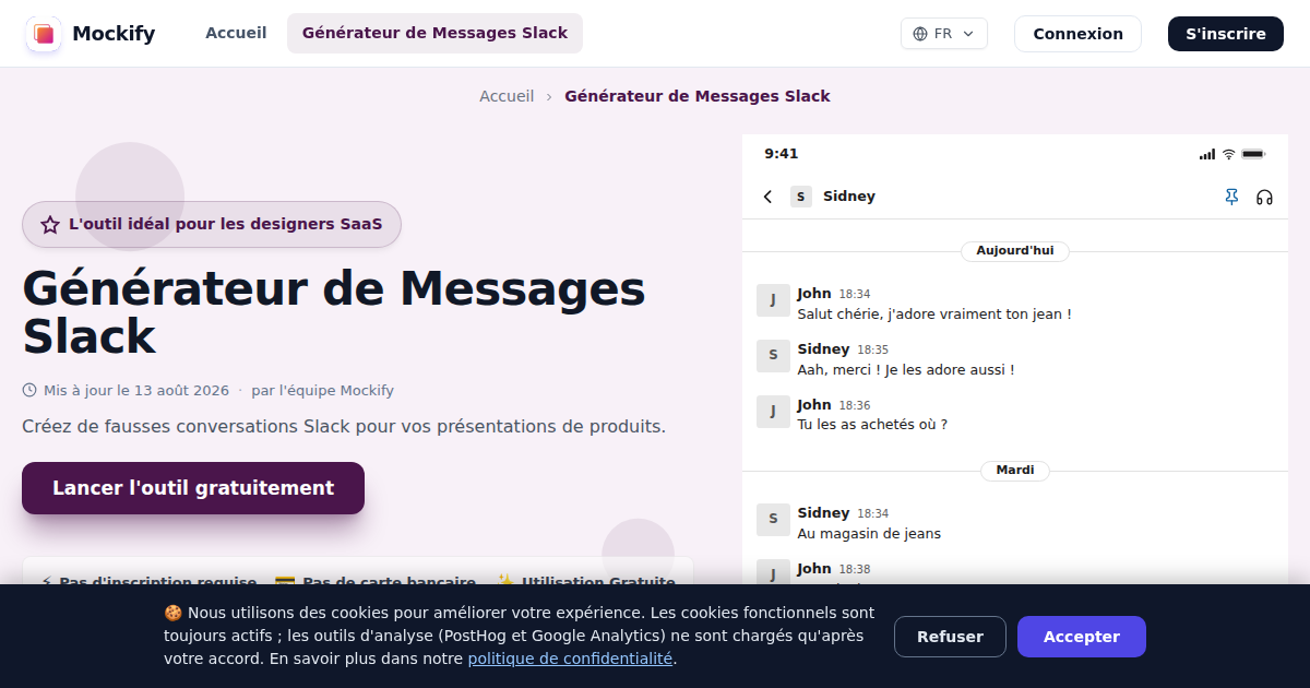 Exemple de capture d'écran réaliste générée avec Mockify