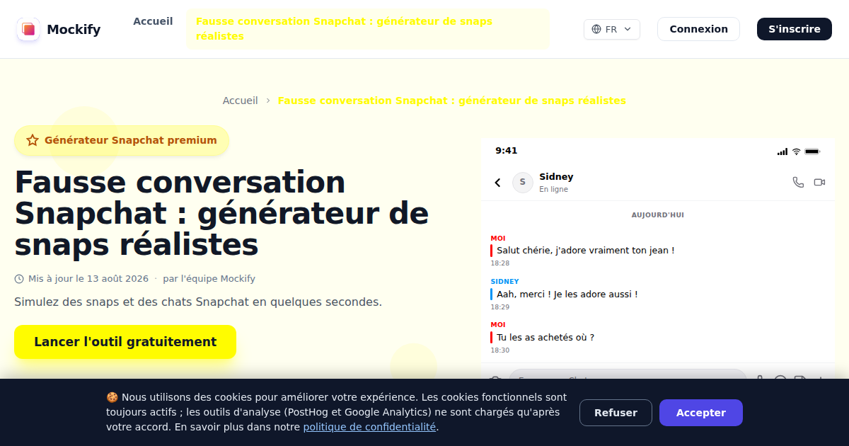 Exemple de capture d'écran réaliste générée avec Mockify