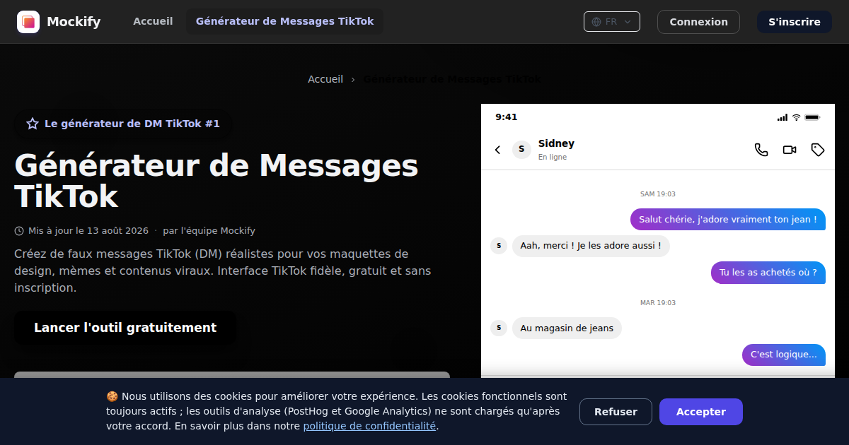 Exemple de capture d'écran réaliste générée avec Mockify