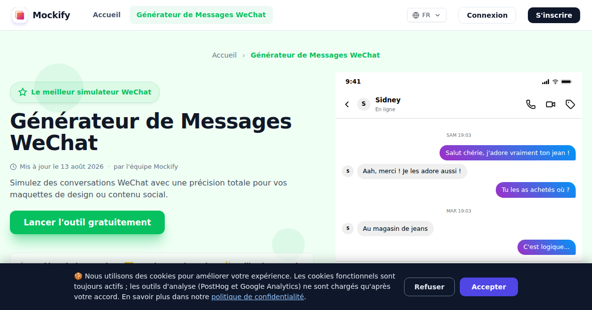 Exemple de capture d'écran réaliste générée avec Mockify