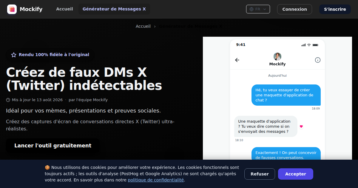 Exemple de capture d'écran réaliste générée avec Mockify