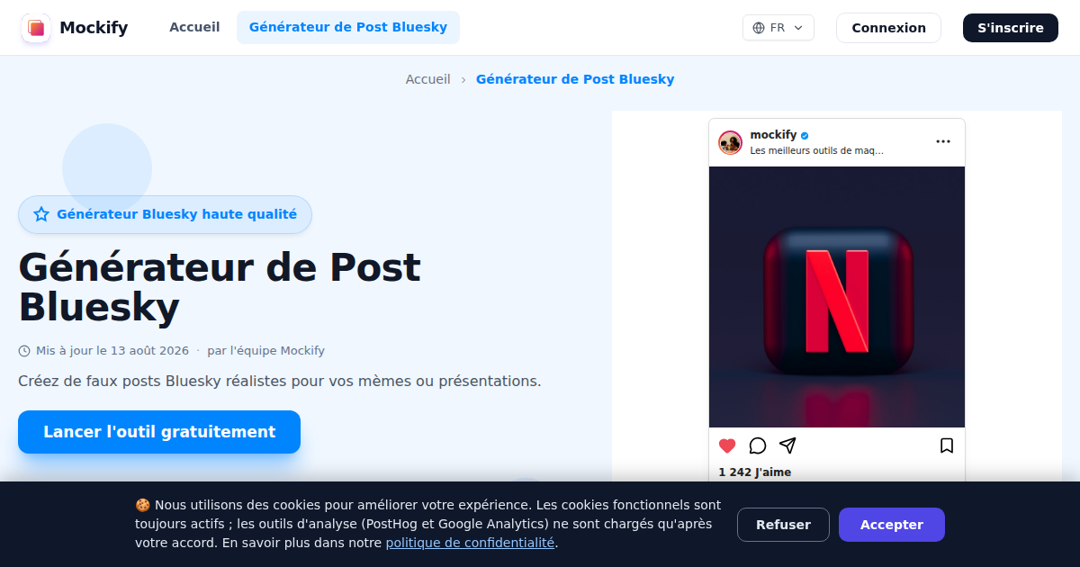 Exemple de capture d'écran réaliste générée avec Mockify
