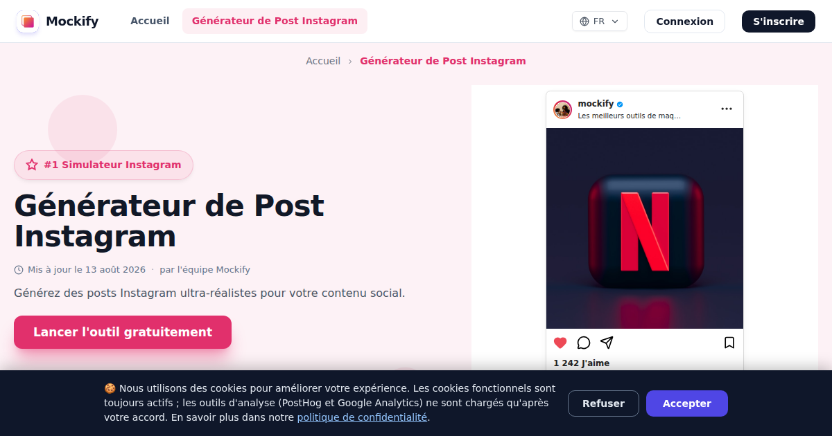 Exemple de capture d'écran réaliste générée avec Mockify