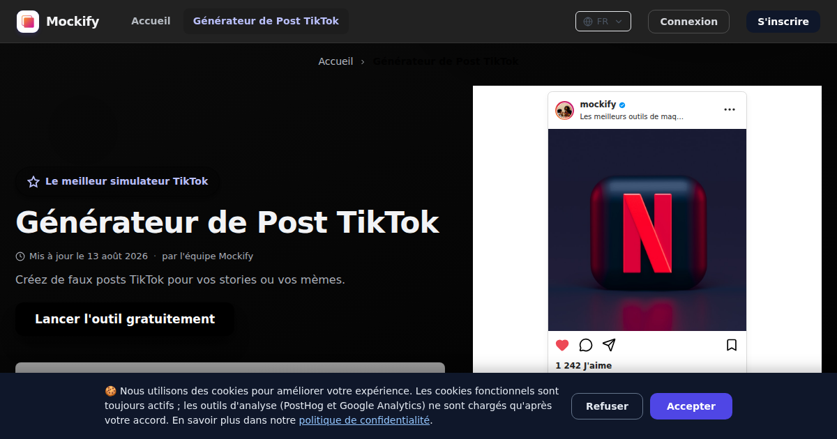 Exemple de capture d'écran réaliste générée avec Mockify