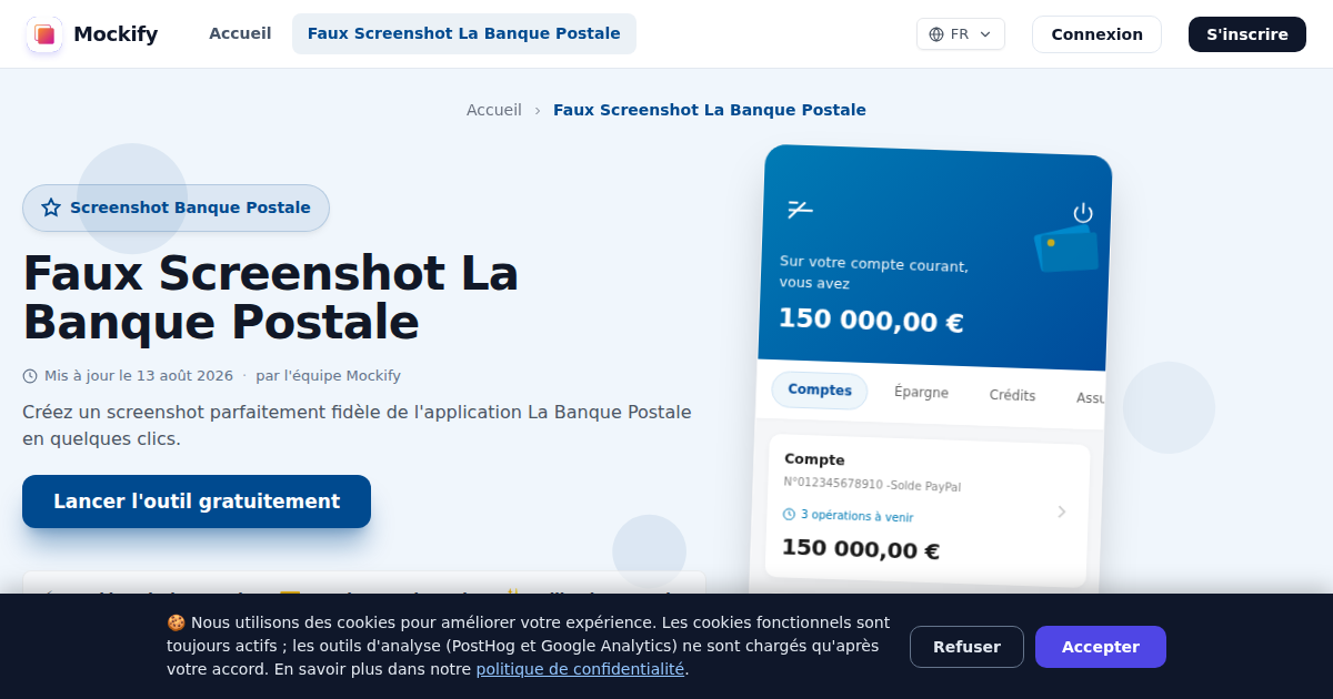 Exemple de capture d'écran réaliste générée avec Mockify