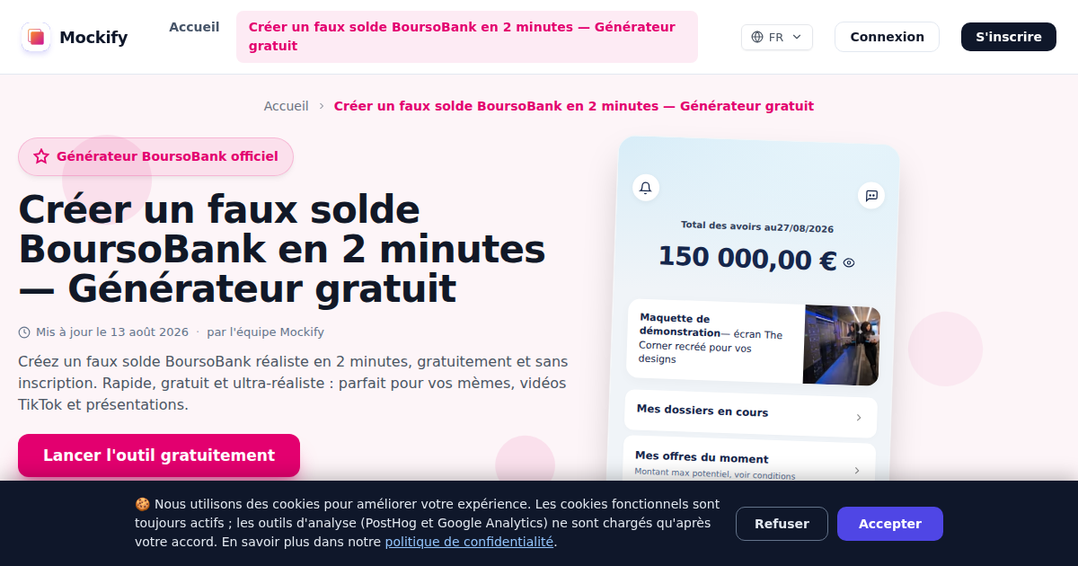 Exemple de capture d'écran réaliste générée avec Mockify