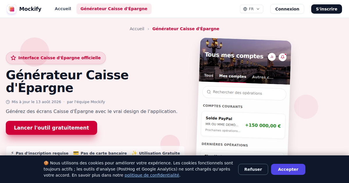 Exemple de capture d'écran réaliste générée avec Mockify