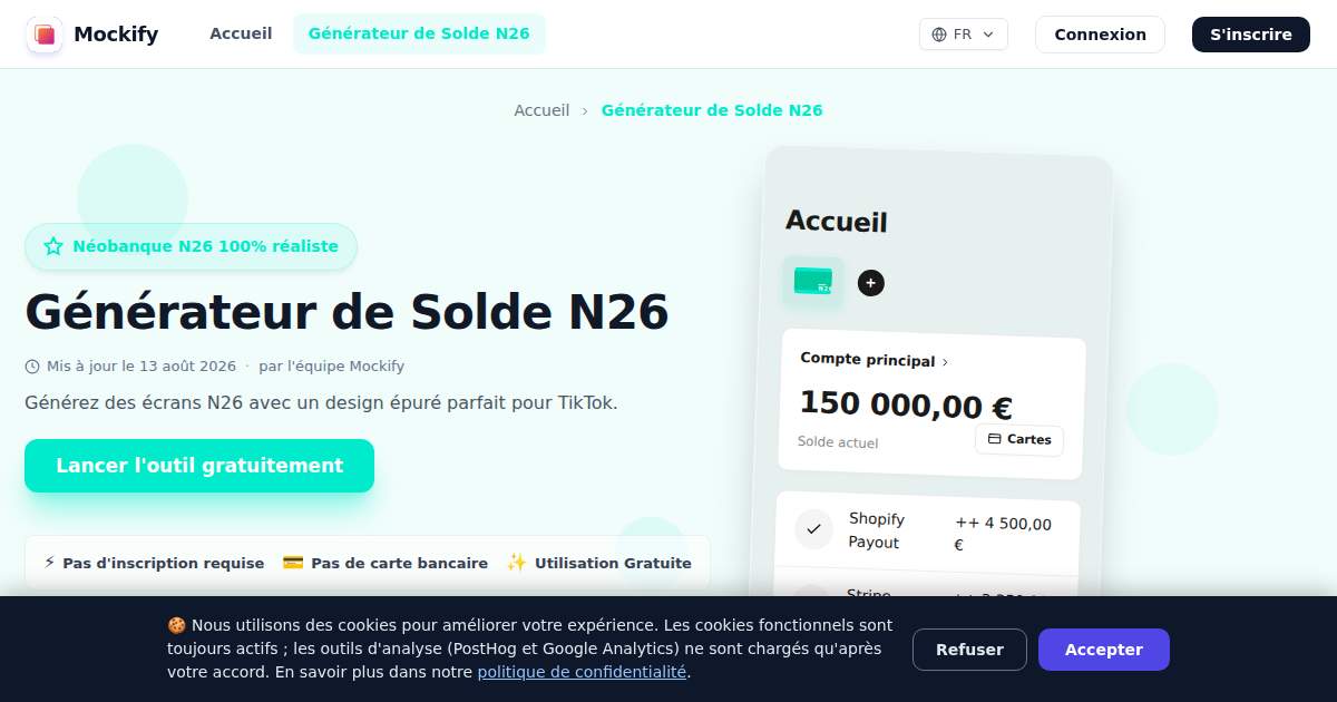 Exemple de capture d'écran réaliste générée avec Mockify