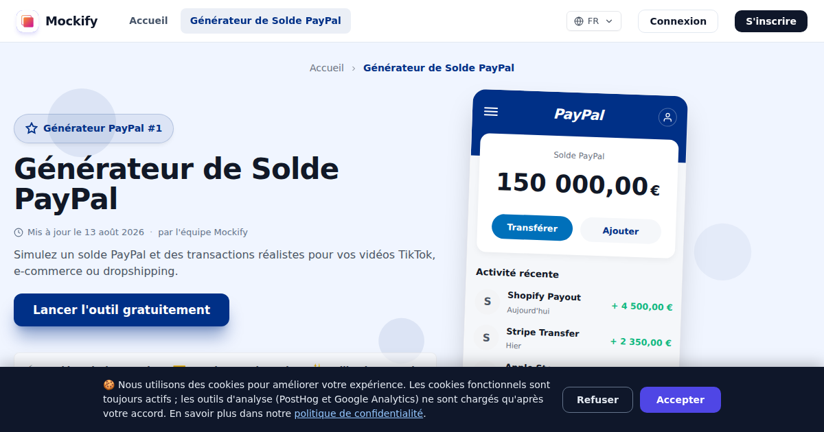 Exemple de capture d'écran réaliste générée avec Mockify
