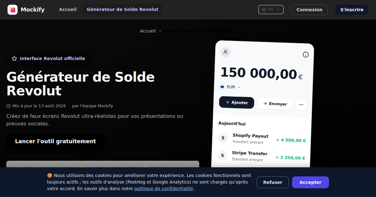 Exemple de capture d'écran réaliste générée avec Mockify