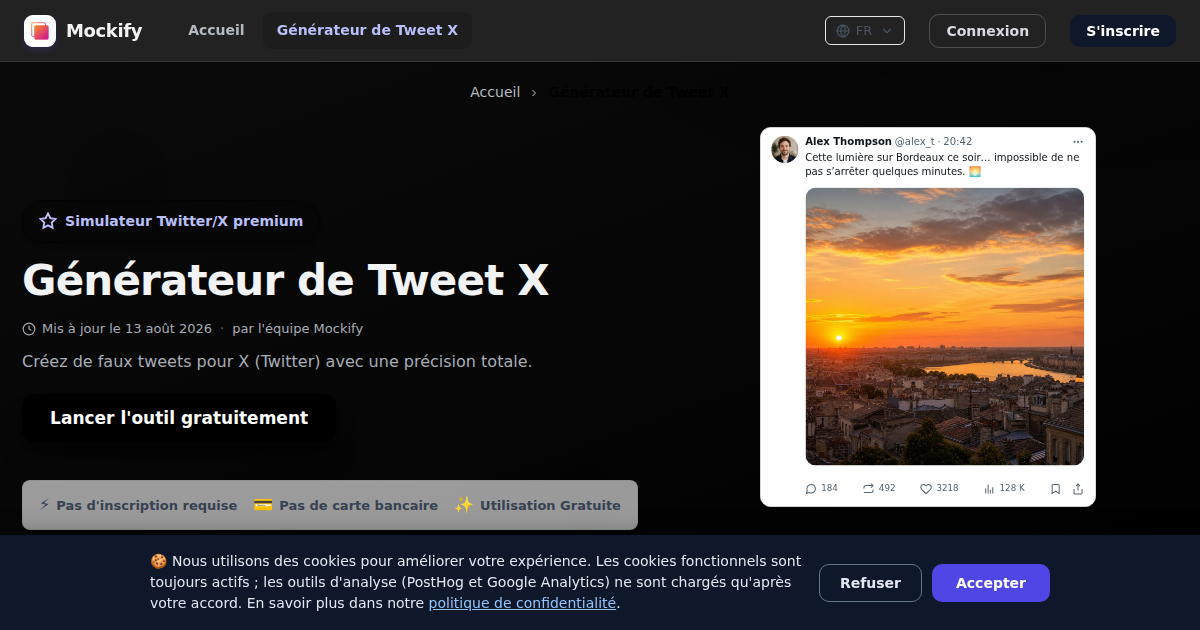 Exemple de capture d'écran réaliste générée avec Mockify