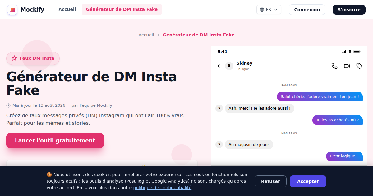 Exemple de capture d'écran réaliste générée avec Mockify