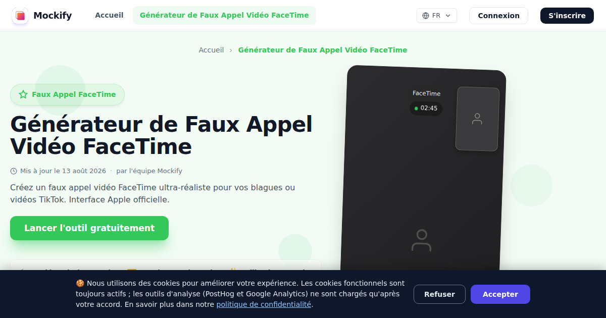 Exemple de capture d'écran réaliste générée avec Mockify
