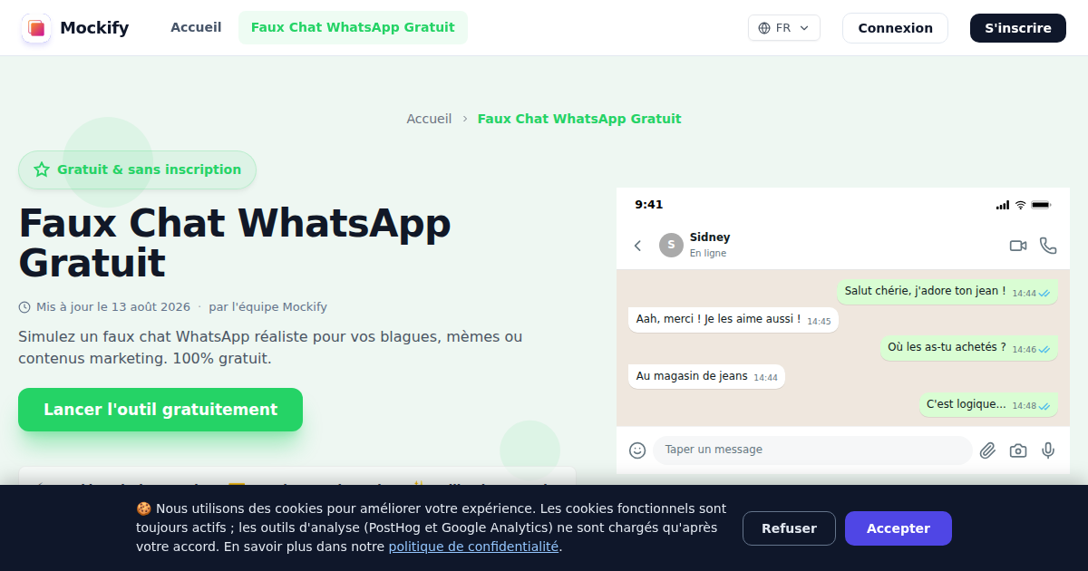 Exemple de capture d'écran réaliste générée avec Mockify