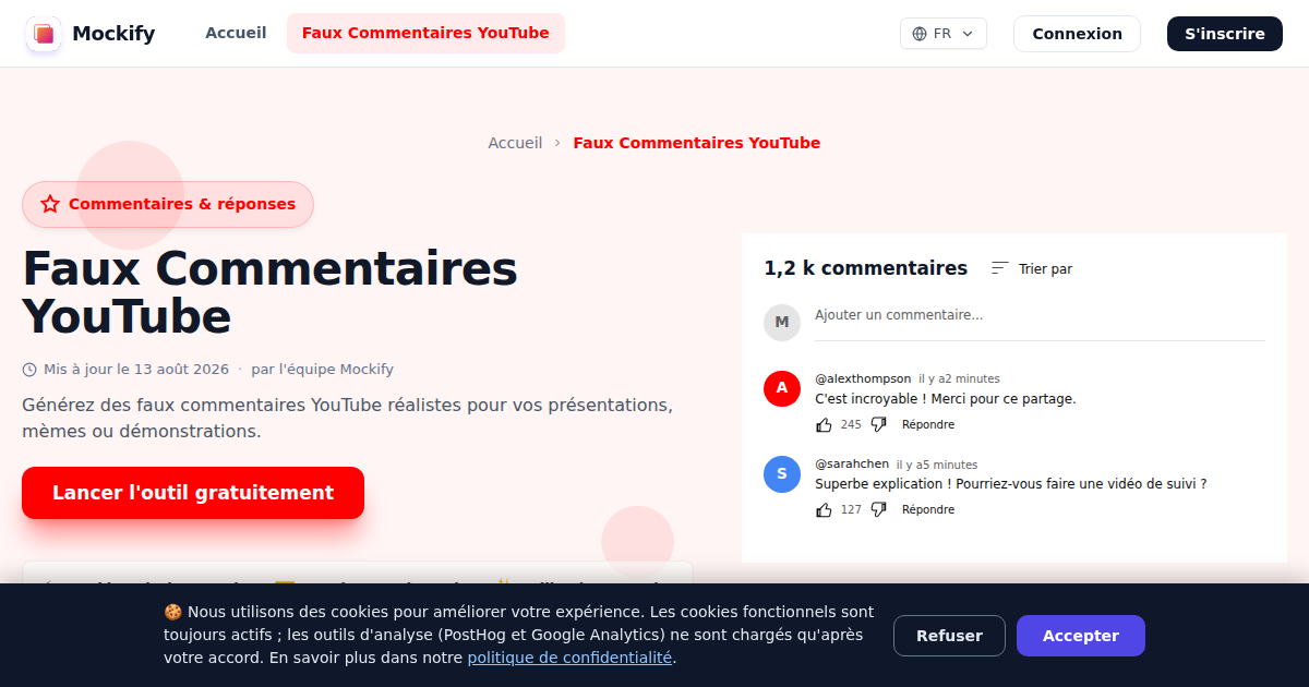 Exemple de capture d'écran réaliste générée avec Mockify