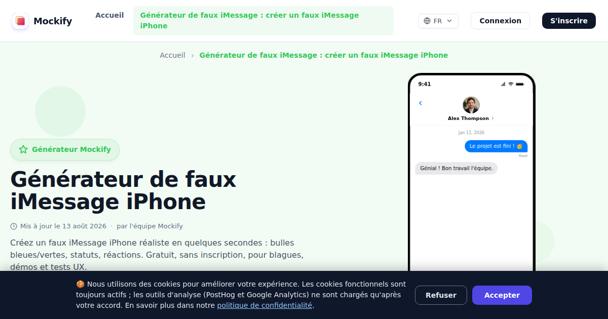 Exemple de capture d'écran réaliste générée avec Mockify