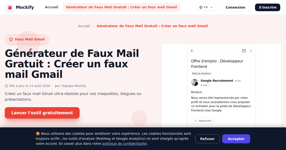 Exemple de capture d'écran réaliste générée avec Mockify