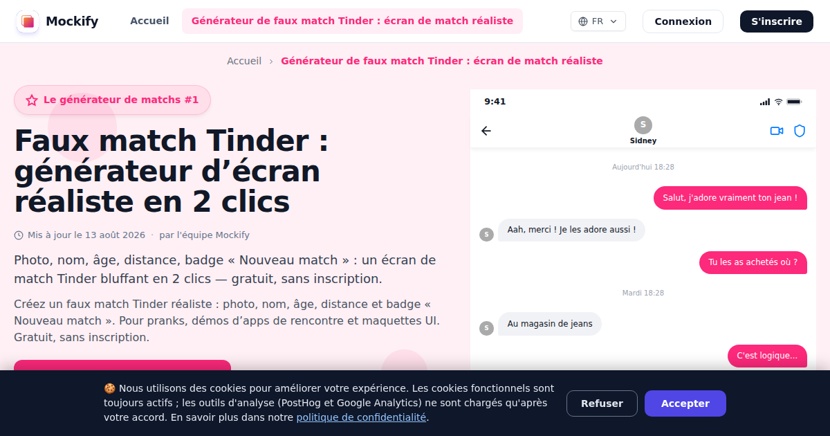 Exemple de capture d'écran réaliste générée avec Mockify