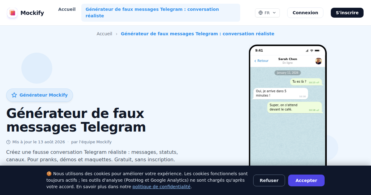 Exemple de capture d'écran réaliste générée avec Mockify