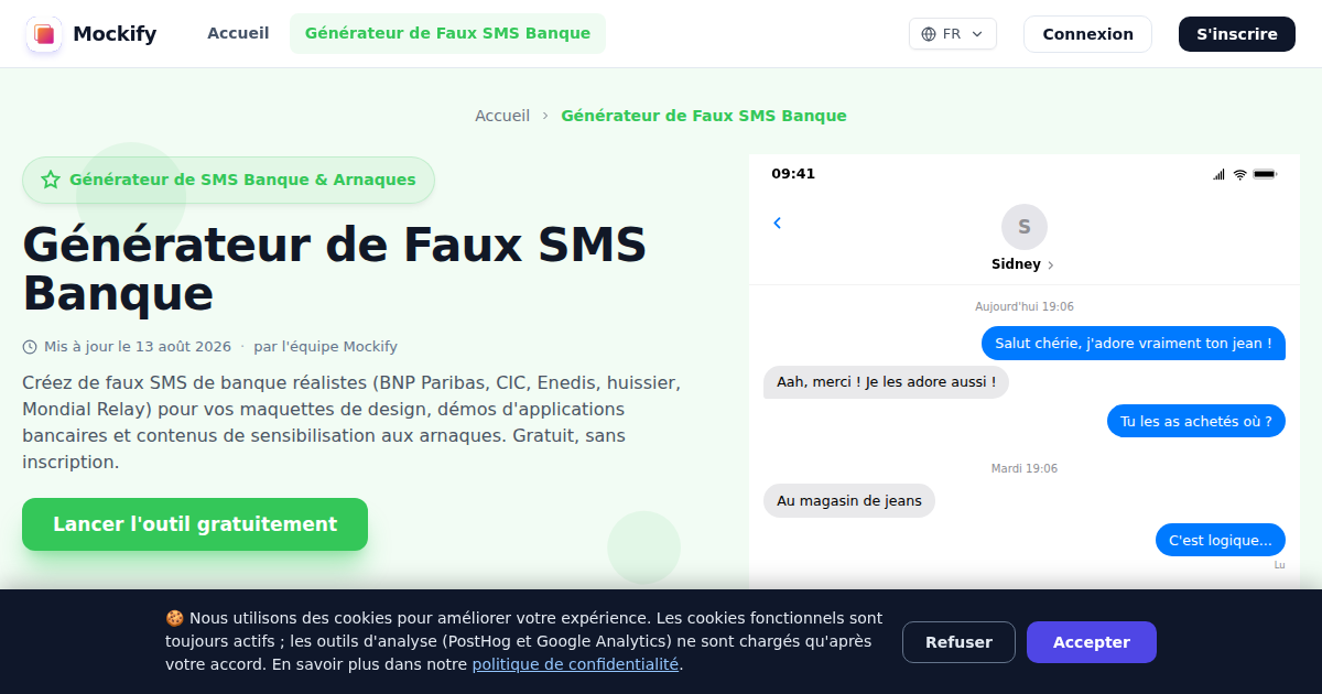 Exemple de capture d'écran réaliste générée avec Mockify