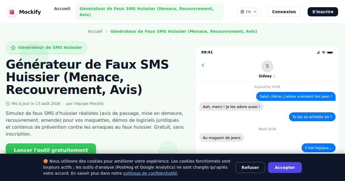 Exemple de capture d'écran réaliste générée avec Mockify