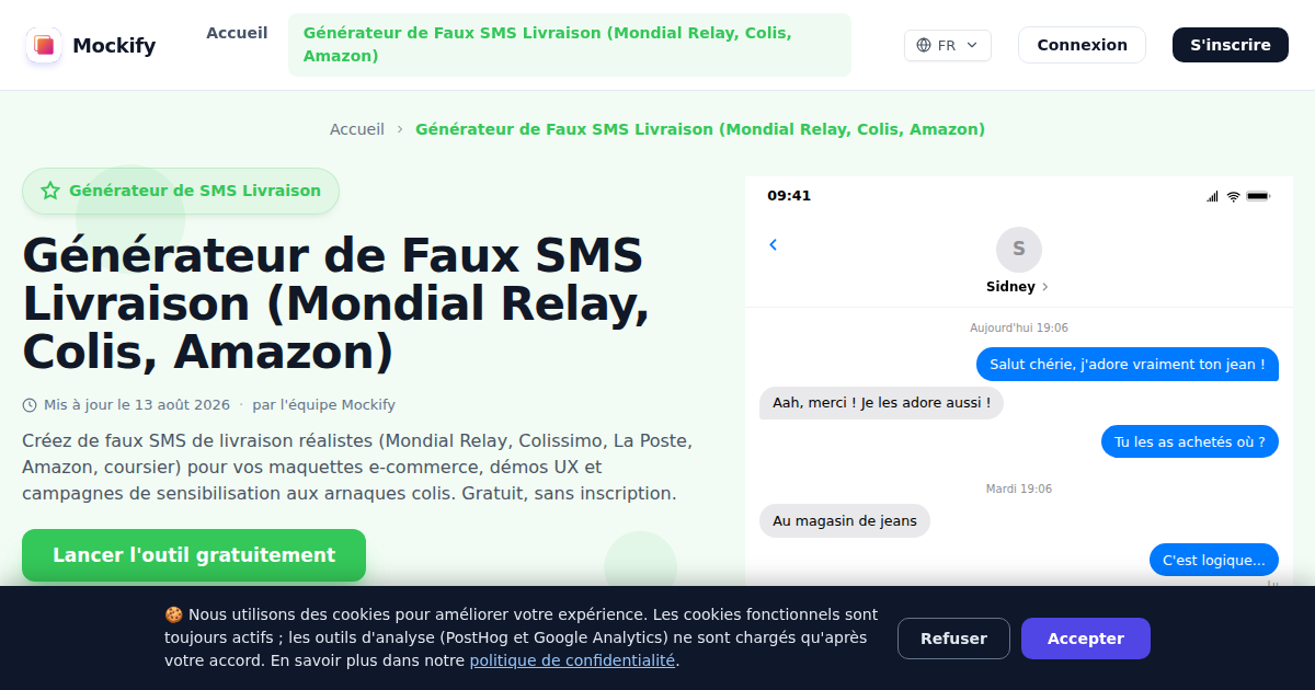 Exemple de capture d'écran réaliste générée avec Mockify