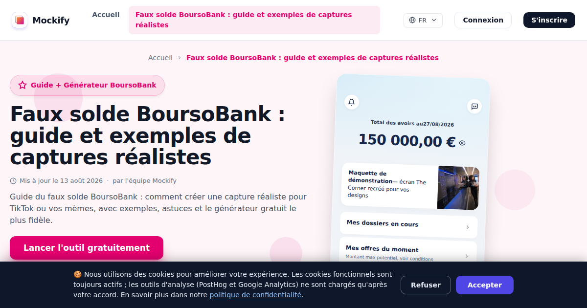 Exemple de capture d'écran réaliste générée avec Mockify