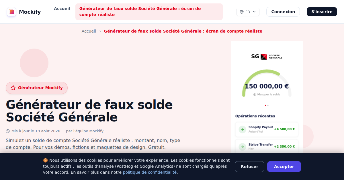 Exemple de capture d'écran réaliste générée avec Mockify