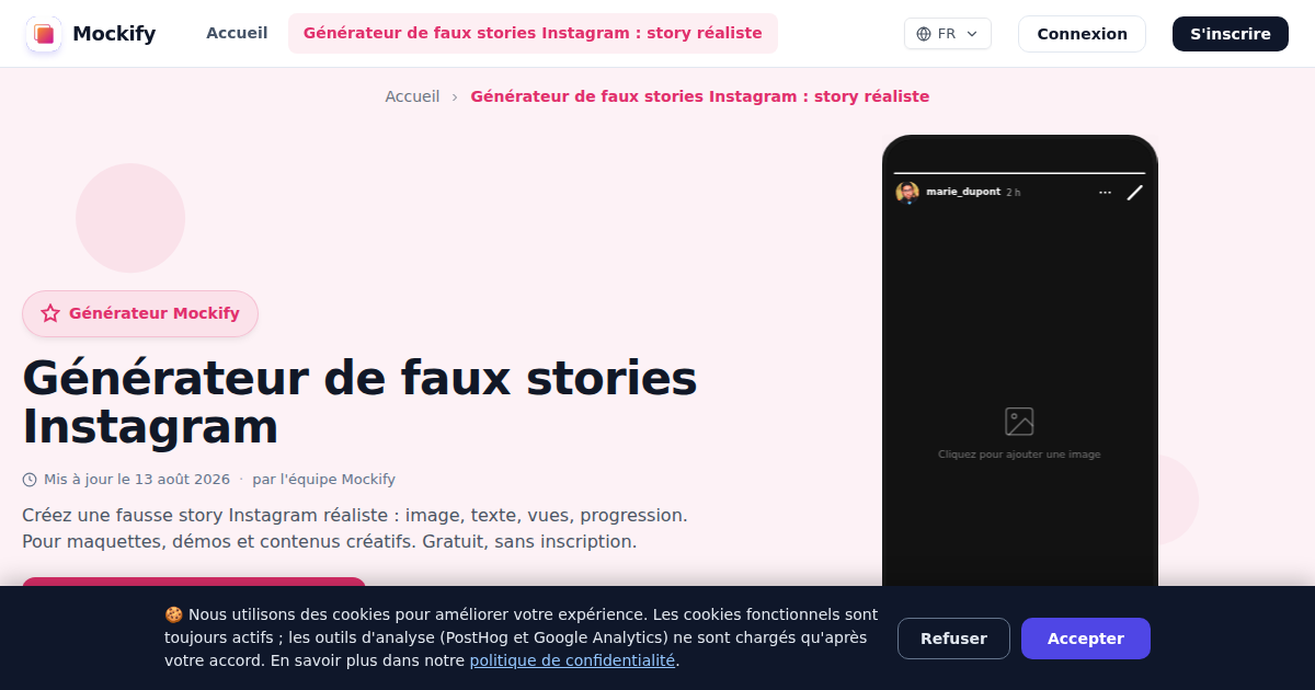 Exemple de capture d'écran réaliste générée avec Mockify