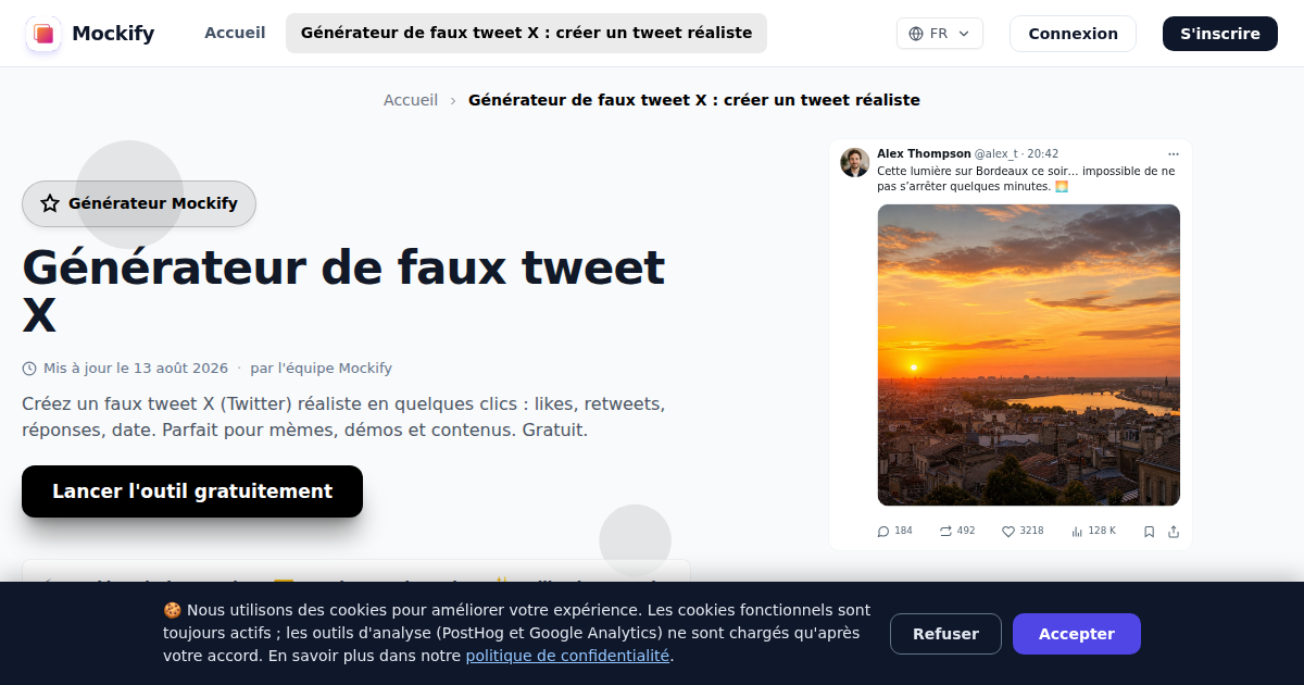Exemple de capture d'écran réaliste générée avec Mockify